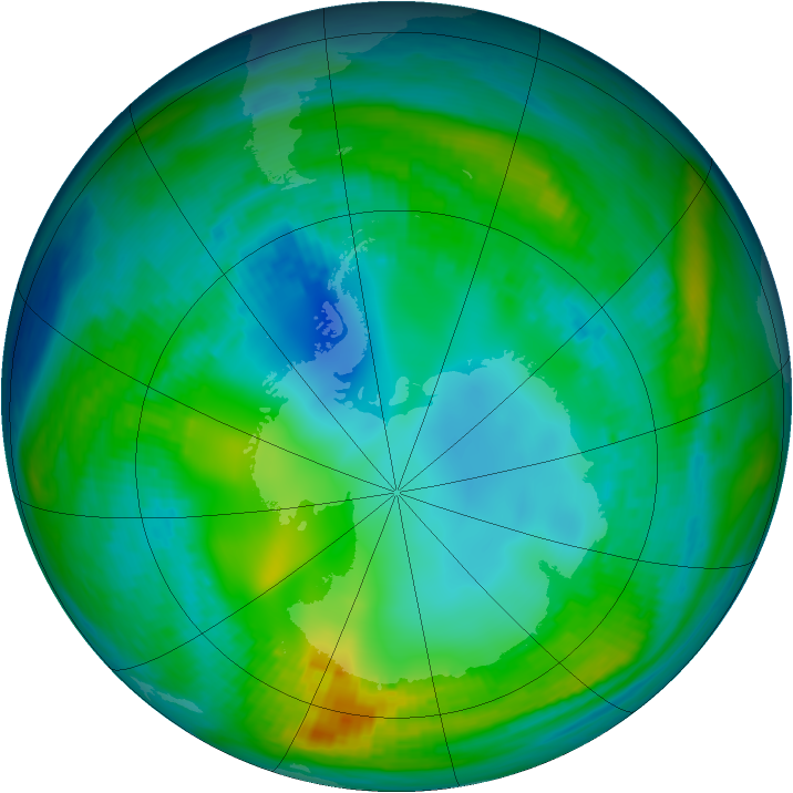 Antarctic ozone map for 10 May 1981